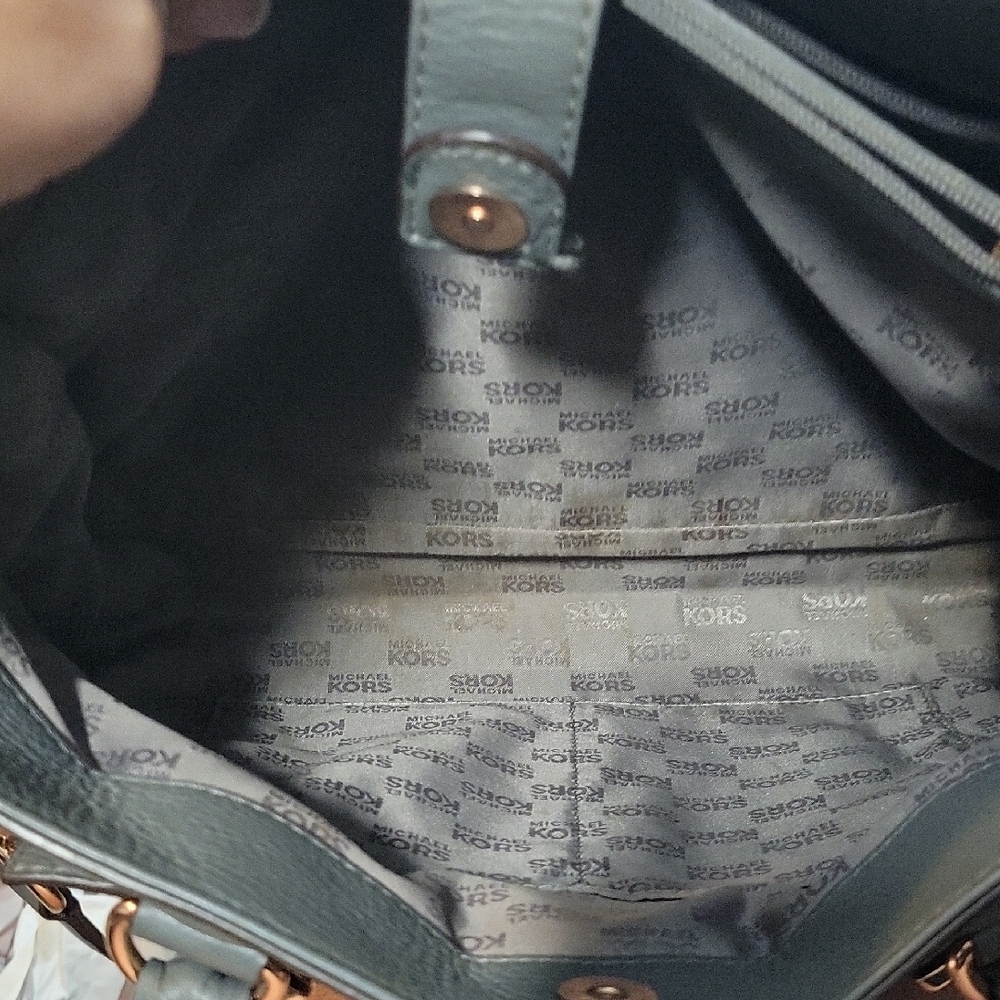 Michael Kors Gray Satchel with Gold Accents - Picture 6 of 13